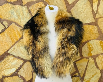 Luxurious finn RACCOON FUR Collar • Real Fur Collar • Real Fur Scarf • Fur Wrap • Fur Shawl