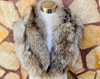 GORGEOUS Crystal FOX FUR Collar • Real Fur Collar • Real Fur Scarf • Fur Wrap • Fur Shawl