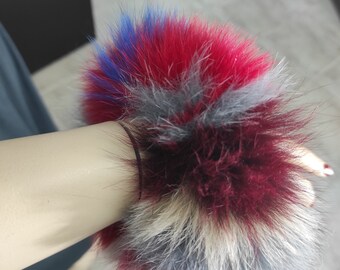 Fur cuffs, fur cuffs for wrists, fox fur cuffs