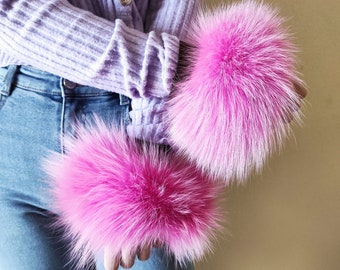Fur cuffs, fur cuffs for wrists, fox fur cuffs