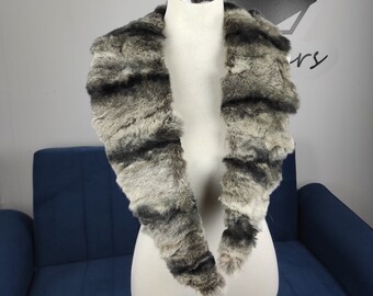 Fur Collar, fur scarf, real fur scarf, fur warm neck, Rabbit fur scarf