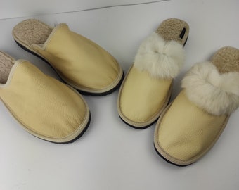 Fur slippers,sheepskin slippers,leather slippers,fur slippers for couple