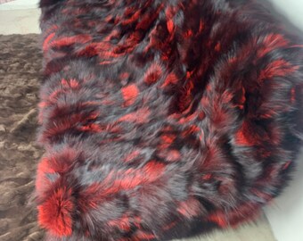 Real Fur Blanket • Personalized Fox Fur Blanket Throw • Handmade Genuine Fur Blanket • Fur Bedspread n Sofa Cover