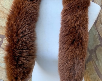 Brown Fur trim for hood • Fur Scarf for Women • Fox Fur Collar Scarf •  Fur Trim for Jacket