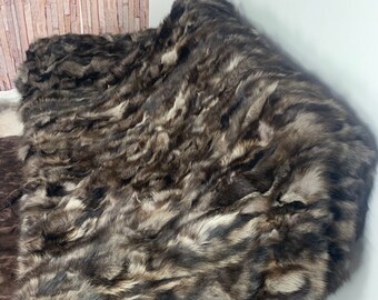 Real Fur Blanket • Personalized Fox Fur Blanket Throw • Handmade Genuine Fur Blanket • Fur Bedspread n Sofa Cover