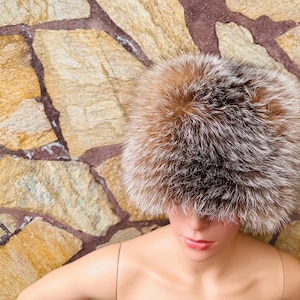 Gorgeous Real Fox Fur Hat Full Skin - Handcrafted Elegance for Winter Chic - Ethically and Organically Farmed Fox Fur