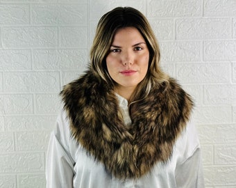 BEAUTIFUL finn RACCOON FUR Collar • Real Fur Collar • Real Fur Scarf • Fur Wrap • Fur Shawl