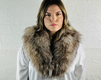GORGEOUS Crystal FOX FUR Collar • Real Fur Collar • Real Fur Scarf • Fur Wrap • Fur Shawl