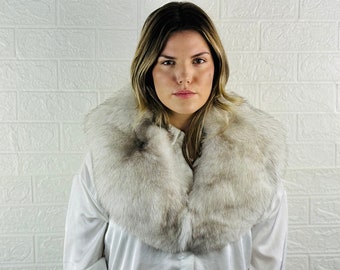 Gorgeous Real Fox Fur Collar Natural Detachable - Stylish Statement Piece for Winter Fashion for Women and Men
