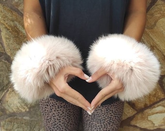 Fur cuffs, fur cuffs for wrists, fox fur cuffs