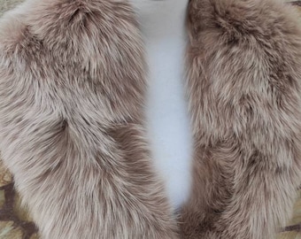Elegant brown fox fur collar scarf detachable fluffy fur wrap luxury warm fur stole