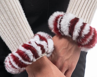 Fur cuffs, fur cuffs for wrists, rabbit fur cuffs