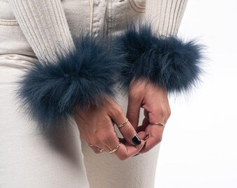 Fur cuffs, fur cuffs for wrists, fox fur cuffs