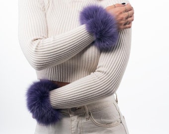Fur cuffs, fur cuffs for wrists, fox fur cuffs