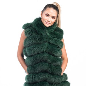 Luxurious Real Fox Fur Vest for Women •  Personalized Stylish Winter Fashion Statement • Ethically and Organically Farmed Fox Fur Pelts