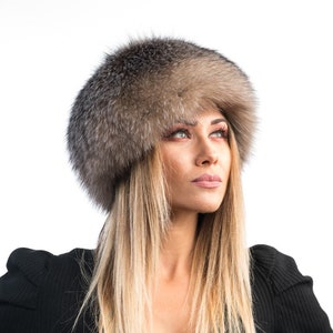 Elegance Real Fox Fur Hat - Handcrafted Elegance for Winter Chic - Ethically and Organically Farmed Fox Fur
