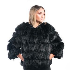 Luxurious Real Fox Fur Jacket for Women •  Personalized Stylish Winter Fashion Statement • Ethically and Organically Farmed Fox Fur