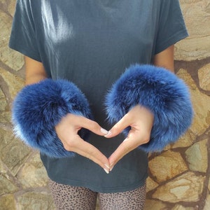 Fur cuffs, fur cuffs for wrists, fox fur cuffs