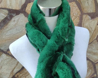 Fur scarves, fur scarf womens, rex rabbit fur scarf, fur collar