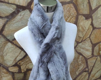Fur scarves, fur scarf womens, rex rabbit fur scarf, fur collar
