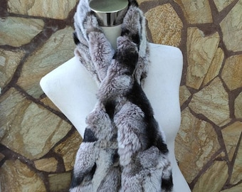 Fur scarves, fur scarf womens, rex rabbit fur scarf, fur collar