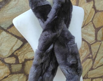 Fur scarves, fur scarf womens, rex rabbit fur scarf, fur collar