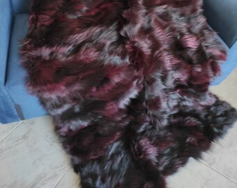 Real Fur Blanket • Personalized Fox Fur Blanket Throw • Handmade Genuine Fur Blanket • Fur Bedspread n Sofa Cover