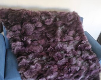 Real Fur Blanket • Personalized Fox Fur Blanket Throw • Handmade Genuine Fur Blanket • Fur Bedspread n Sofa Cover