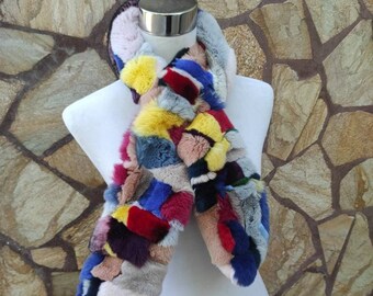 Fur scarves, fur scarf womens, rex rabbit fur scarf, fur collar