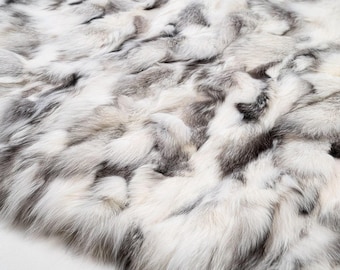 Real Fur Blanket • Personalized Fox Fur Blanket Throw • Handmade Genuine Fur Blanket • Fur Bedspread n Sofa Cover