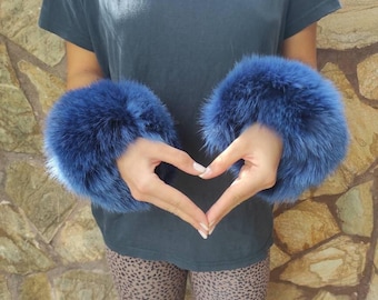 Fur cuffs, fur cuffs for wrists, fox fur cuffs