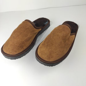 Fur Sheepskin Leather Slippers Brown for Men • Cozy Warm House Wool Slippers  •  Handmade genuine leather slippers