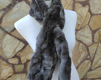 Fur scarves, fur scarf womens, rex rabbit fur scarf, fur collar