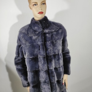 Real Purple Mink Fur Coat for Women • Personalized Mink Fur Jacket • Vintage Fur Coat