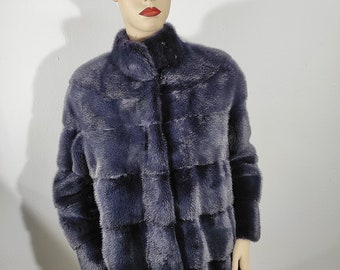 Real Purple Mink Fur Coat for Women • Personalized Mink Fur Jacket • Vintage Fur Coat