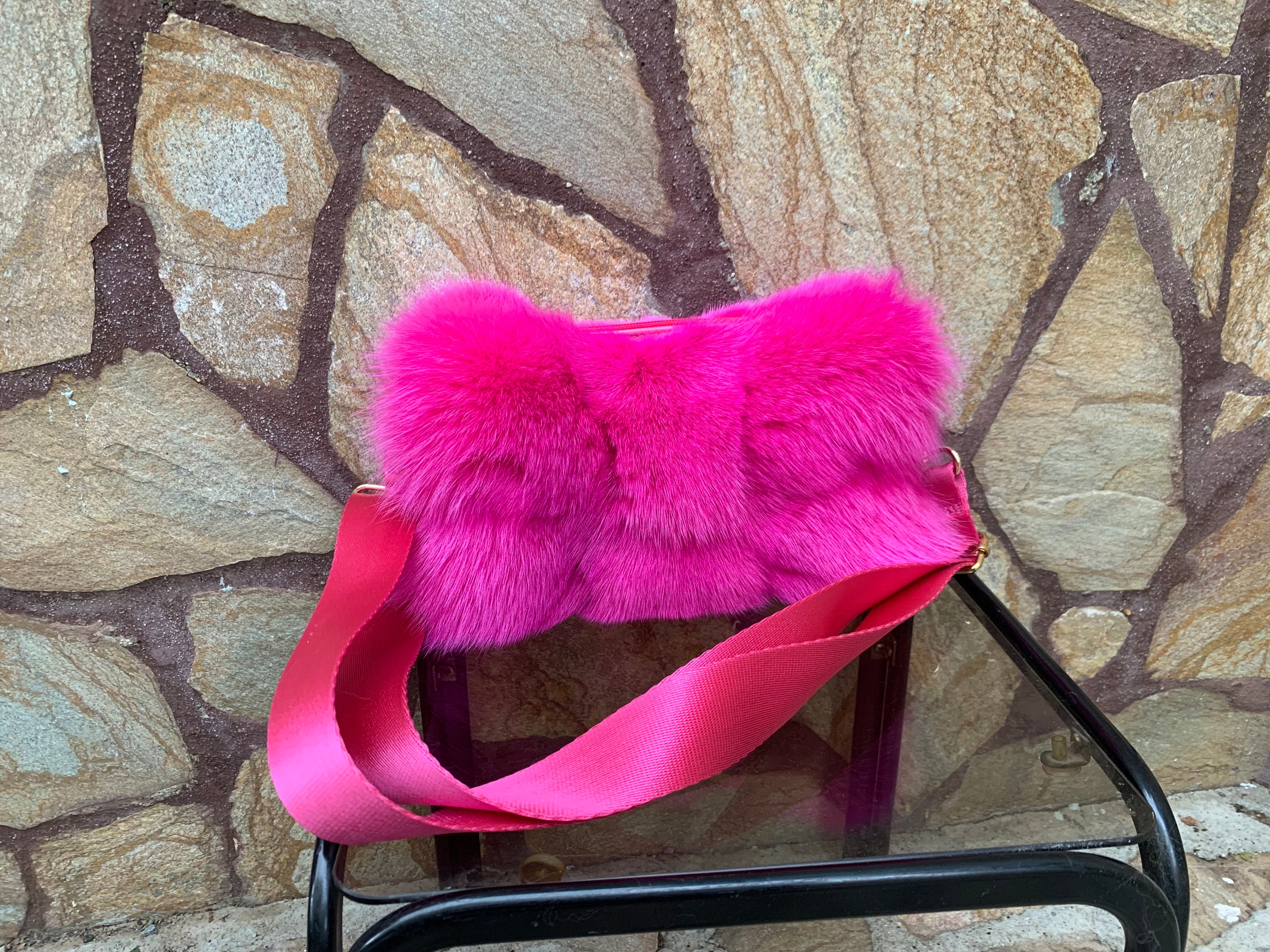 Pink Fur Bag Etsy UK