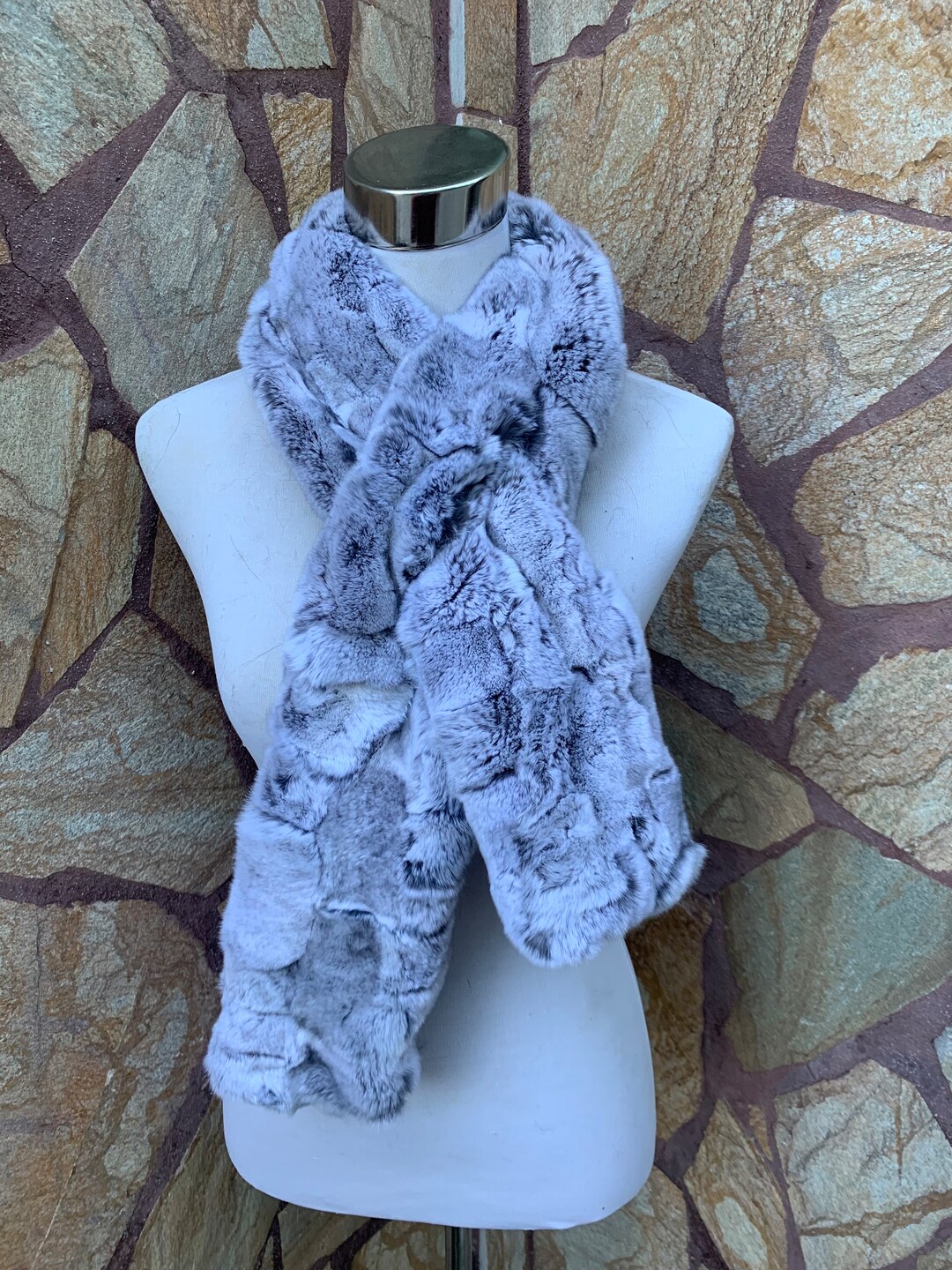 Fur Scarves Fur Scarf Womens Rex Rabbit Fur Scarf Fur Etsy