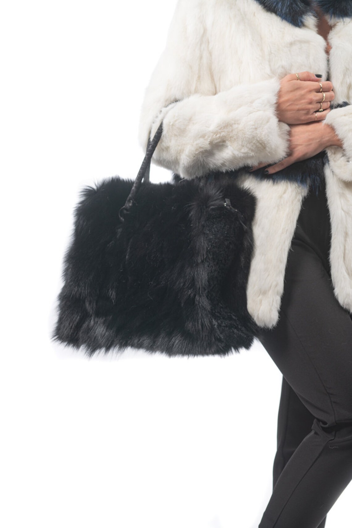 Fur Bags Fur Shoulder Bag Fur Bag Black Etsy