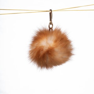 Natürliche Echt Fuchs Pelz Pom Pom Schlüsselanhänger - Handgefertigte Fur Ball Schlüsselanhänger Für Auto oder Haus Schlüssel & Taschen | Frauen Zubehör für Geburtstagsgeschenk