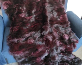 Real Fur Blanket • Personalized Fox Fur Blanket Throw • Handmade Genuine Fur Blanket • Fur Bedspread n Sofa Cover