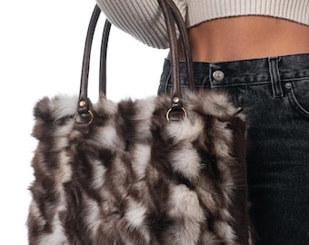 Fur bags, fur shoulder bag , natural fur bag