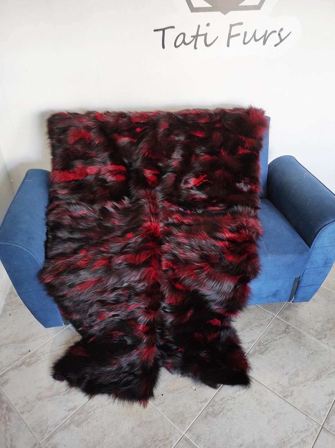 Real Fox Fur Blanket Throw Real Fur Comforter Housewarming Etsy