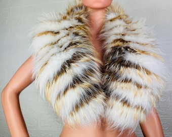 Unique LYDIA Real FOX FUR Collar • Handcrafted Winter Fashion Accessory • Real Fur Scarf • Fur Wrap • Fur Shawl