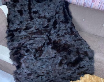 Real Brown Fur Blanket • Personalized Fox Fur Blanket Throw • Handmade Genuine Fur Blanket • Fur Bedspread n Sofa Cover