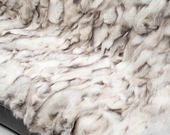 Real Fur Blanket • Personalized Fox Fur Blanket Throw • Handmade Genuine Fur Blanket • Fur Bedspread n Sofa Cover