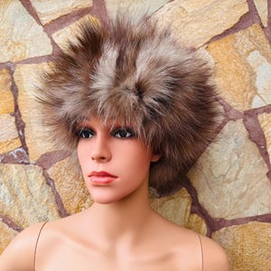 Luxurious Real Fox Fur Hat Crystal - Handcrafted Elegance for Winter Chic - Ethically and Organically Farmed Fox Fur