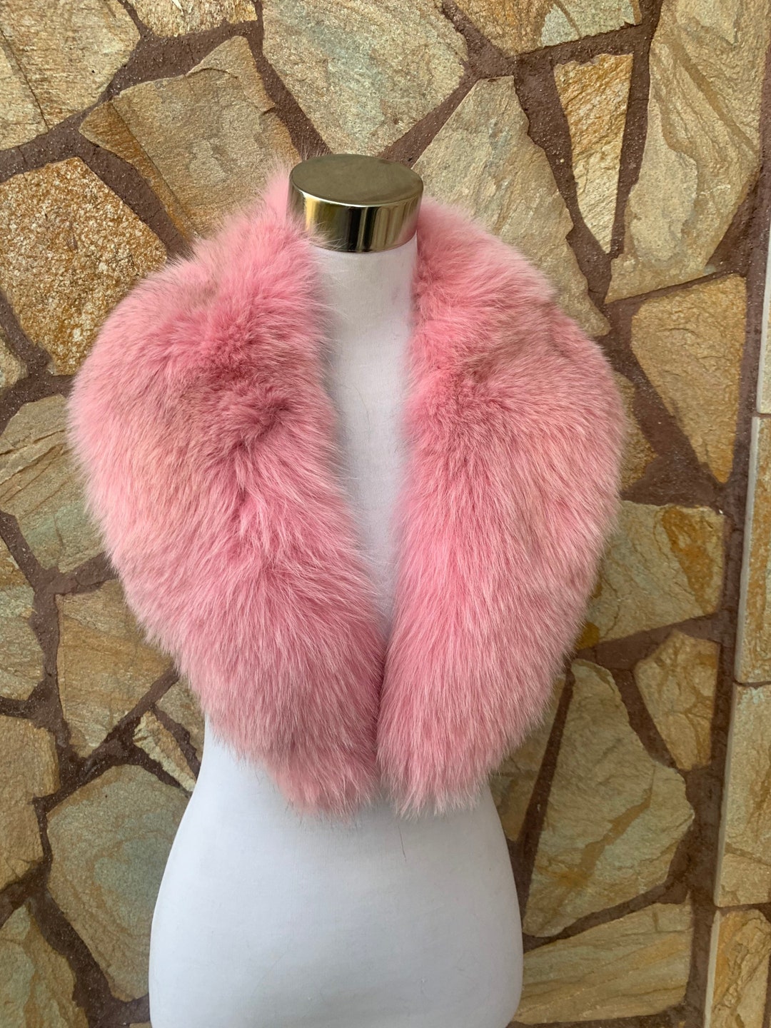 Powder Puff Pink Faux Fur Collar