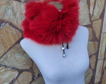 Real Red Fox Fur Collar Scarf for Women • Vintage Fur Wrap • Fur Stole Accessory Gift for her