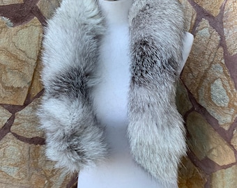 Fur trim for hood Natural • Fox Fur Collar Scarf •  Fur Trim for Jacket •  Fox Fur Scarf Collar