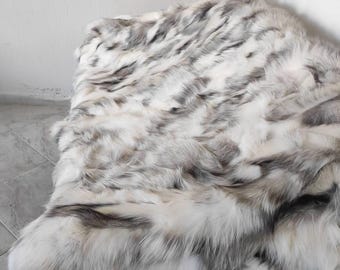 Real Fur Blanket • Personalized Fox Fur Blanket Throw • Handmade Genuine Fur Blanket • Fur Bedspread n Sofa Cover